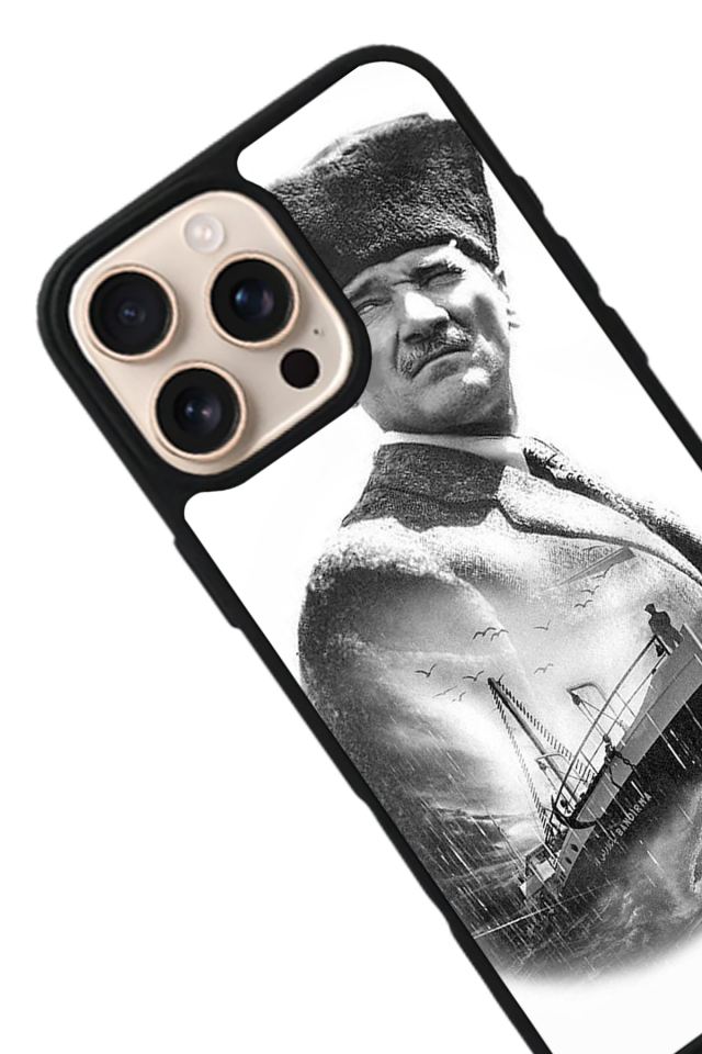 iPhone 15 Pro Max Uyumlu Mustafa Kemal Ataturk Tasarımlı Glossy Premium Kılıf