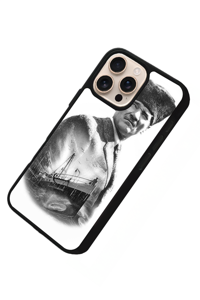 iPhone 15 Pro Max Uyumlu Mustafa Kemal Ataturk Tasarımlı Glossy Premium Kılıf