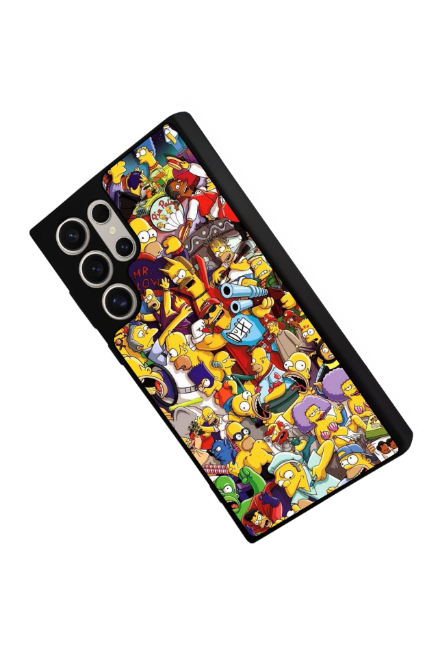 Samsung Galaxy S22 Ultra Uyumlu The Simpsons Tasarımlı Glossy Premium Kılıf
