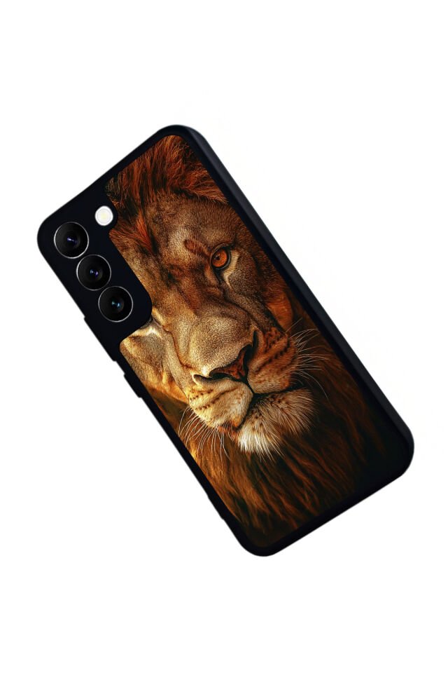 Samsung Galaxy S22 Uyumlu Aslan Tasarımlı Glossy Premium Kılıf