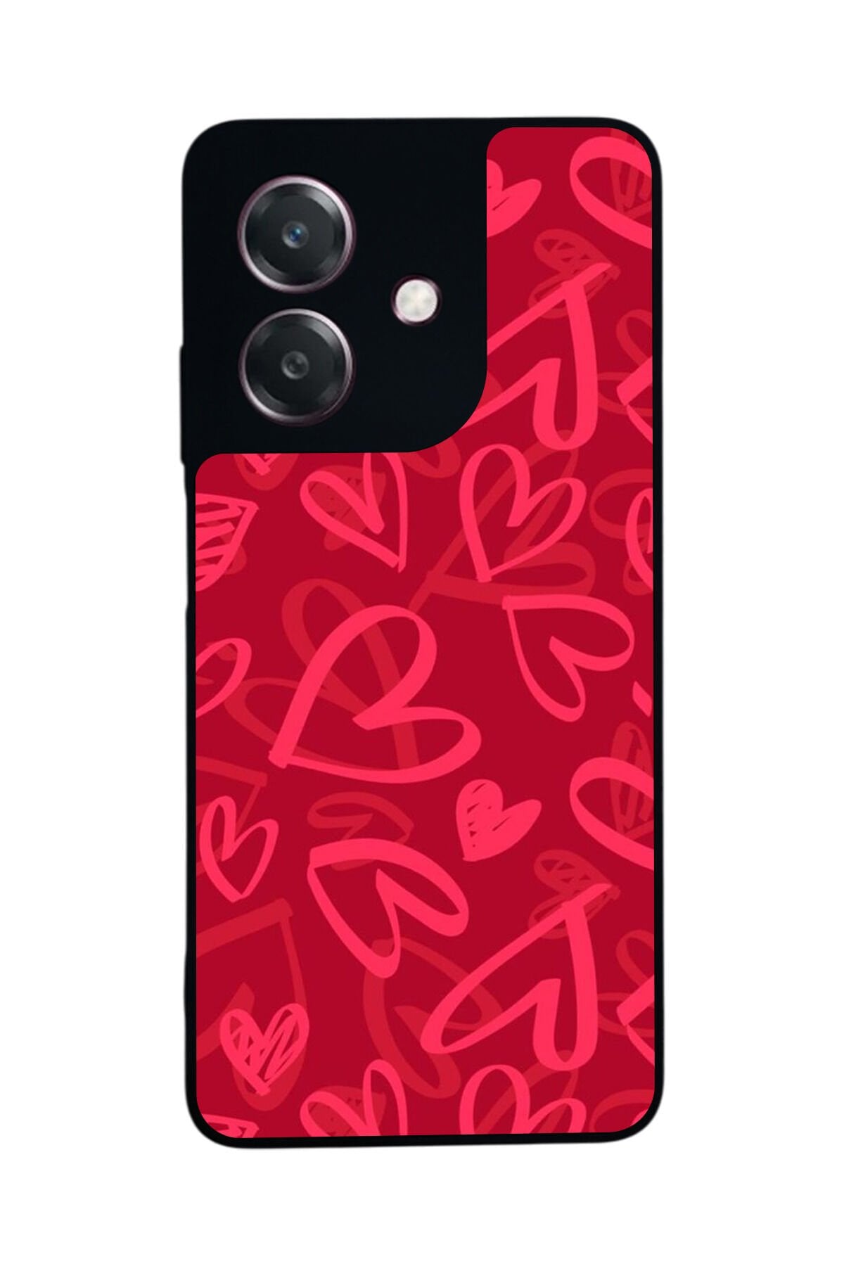 Oppo A3 5G Uyumlu Kalp Love Tasarımlı Glossy Premium Kılıf