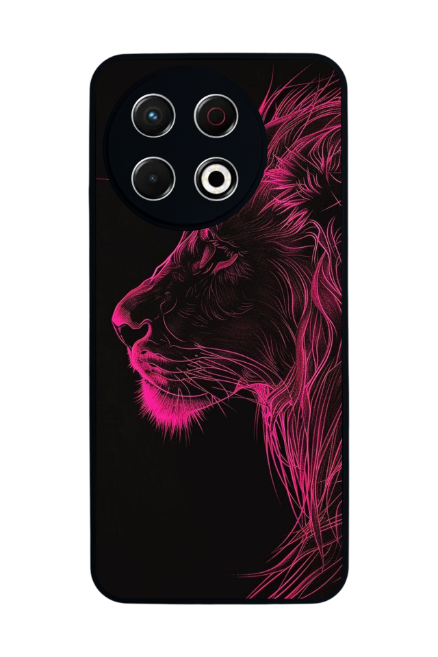 Tecno Spark 30 Pro Uyumlu Aslan Tasarımlı Glossy Premium Kılıf