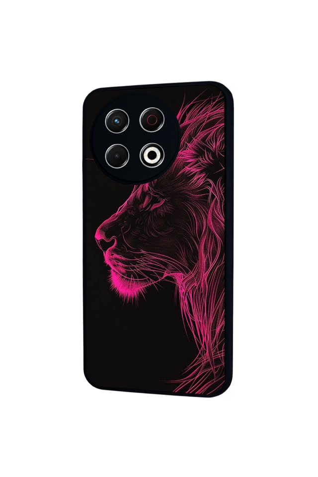 Tecno Spark 30 Pro Uyumlu Aslan Tasarımlı Glossy Premium Kılıf