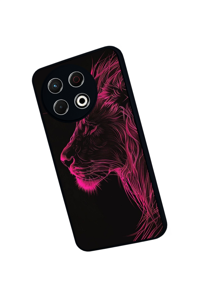 Tecno Spark 30 Pro Uyumlu Aslan Tasarımlı Glossy Premium Kılıf