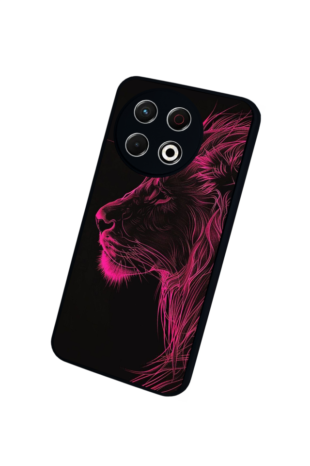 Tecno Spark 30 Pro Uyumlu Aslan Tasarımlı Glossy Premium Kılıf