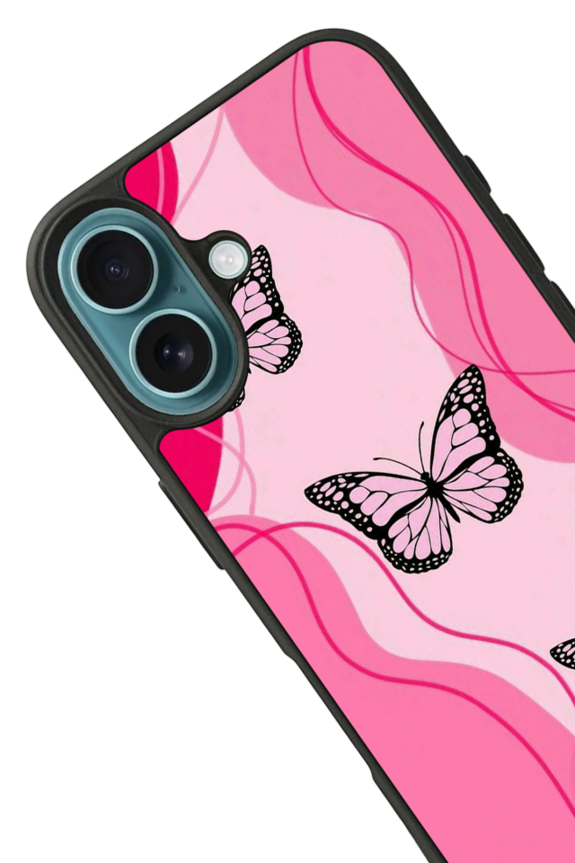 iPhone 16 Uyumlu Kelebek Tasarımlı Glossy Premium Kılıf