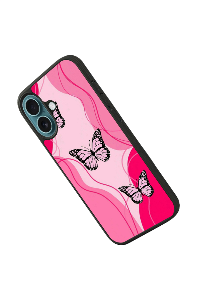 iPhone 16 Uyumlu Kelebek Tasarımlı Glossy Premium Kılıf