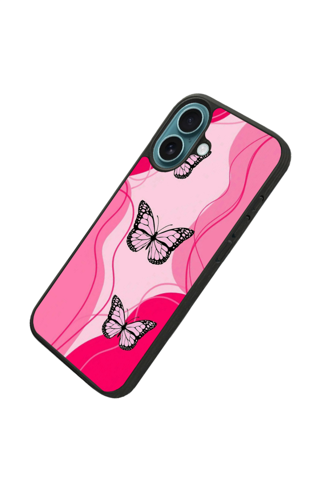 iPhone 16 Uyumlu Kelebek Tasarımlı Glossy Premium Kılıf