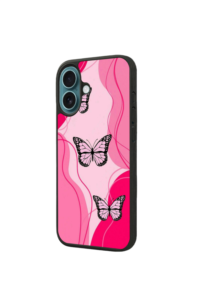 iPhone 16 Uyumlu Kelebek Tasarımlı Glossy Premium Kılıf