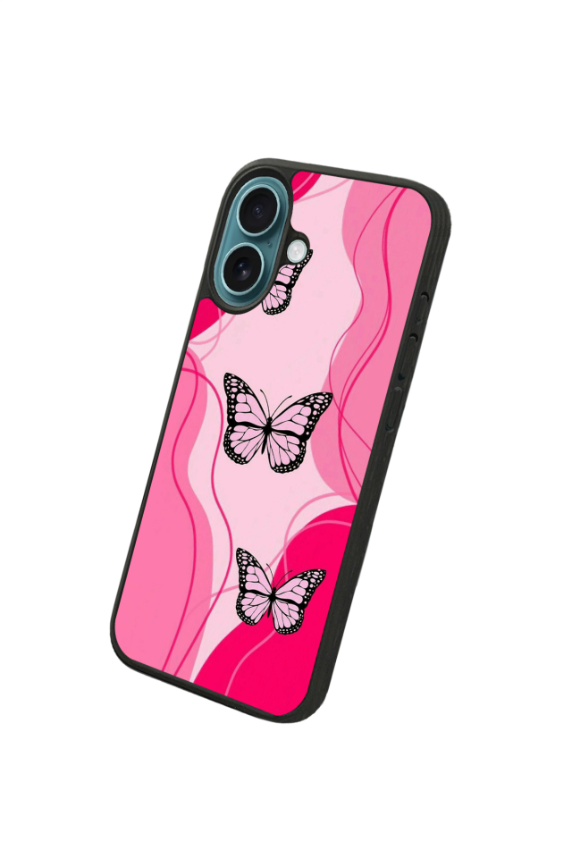iPhone 16 Uyumlu Kelebek Tasarımlı Glossy Premium Kılıf