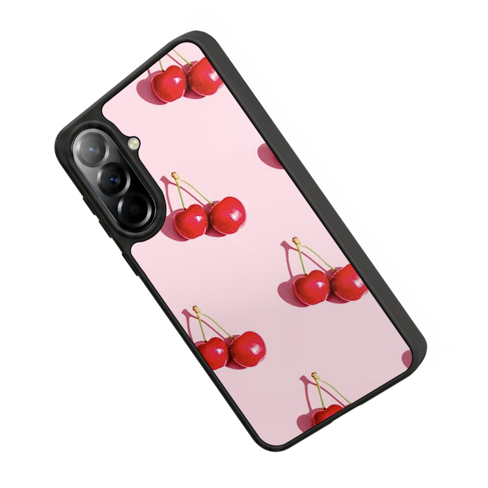 Samsung Galaxy A37 Uyumlu Kiraz Tasarımlı Glossy Premium Kılıf