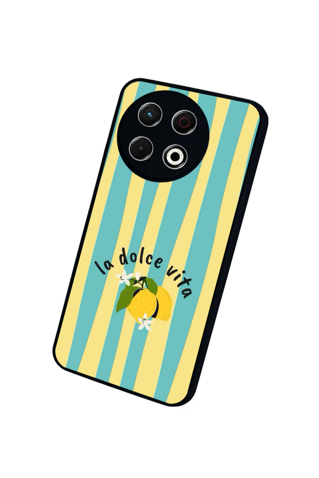 Tecno Spark 30 Pro Uyumlu Limon Tasarımlı Glossy Premium Kılıf