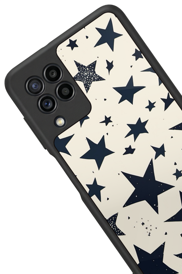 Samsung Galaxy M32 Uyumlu Retro Yildizlar Tasarımlı Glossy Premium Kılıf