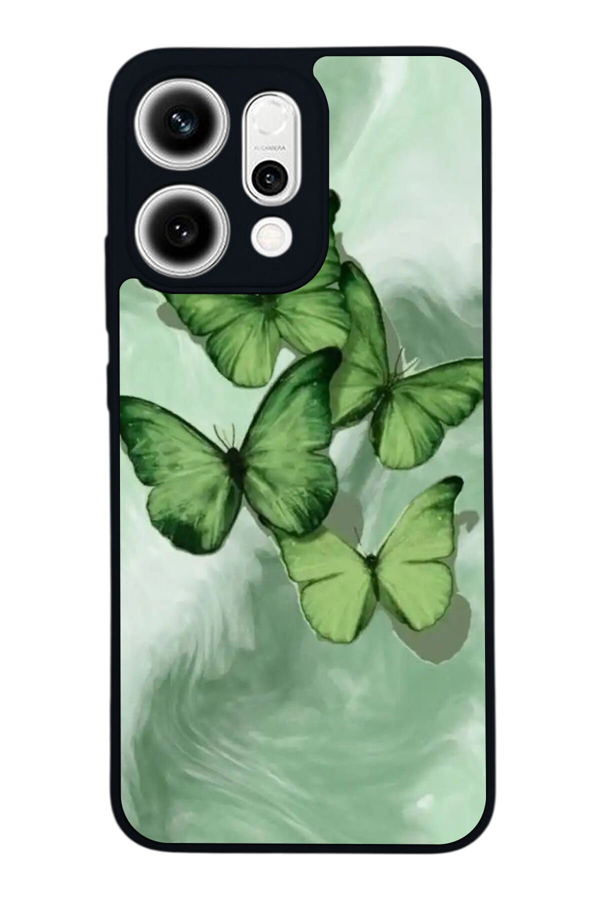 Oppo Reno 14 Uyumlu Kelebek Tasarımlı Glossy Premium Kılıf