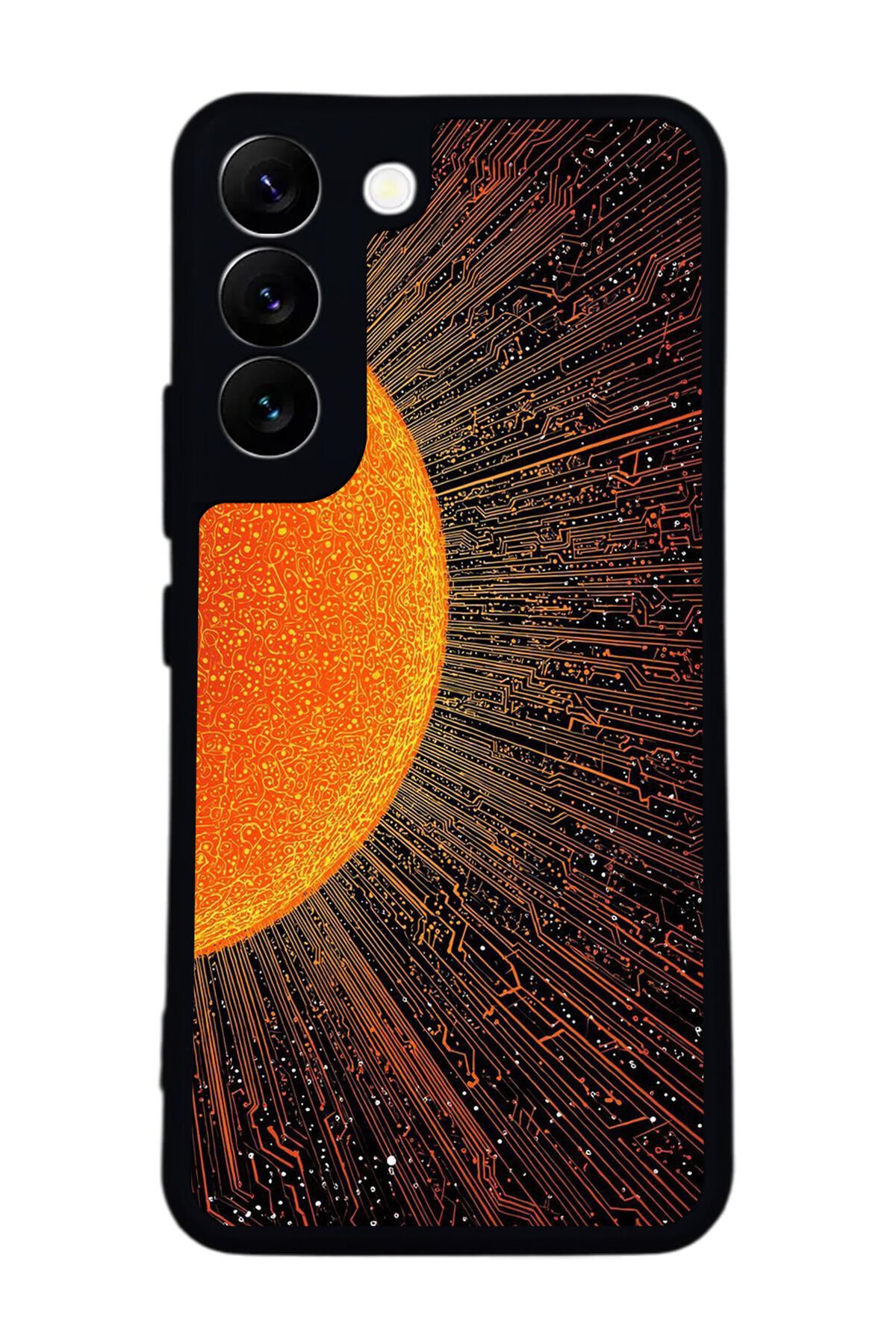 Samsung Galaxy S22 Uyumlu Güneş Tasarımlı Glossy Premium Kılıf