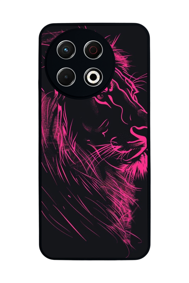 Tecno Spark 30 Pro Uyumlu Aslan Tasarımlı Glossy Premium Kılıf