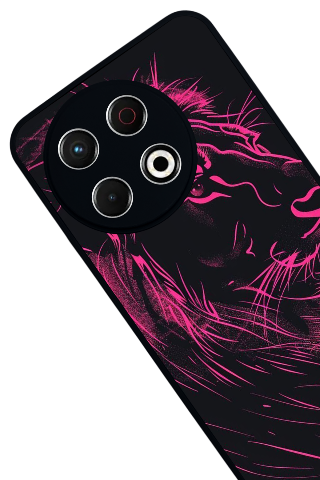 Tecno Spark 30 Pro Uyumlu Aslan Tasarımlı Glossy Premium Kılıf