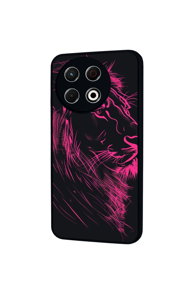 Tecno Spark 30 Pro Uyumlu Aslan Tasarımlı Glossy Premium Kılıf