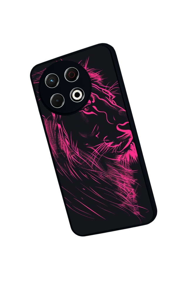 Tecno Spark 30 Pro Uyumlu Aslan Tasarımlı Glossy Premium Kılıf