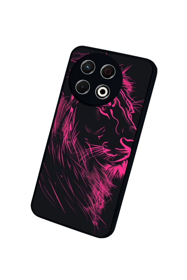 Tecno Spark 30 Pro Uyumlu Aslan Tasarımlı Glossy Premium Kılıf