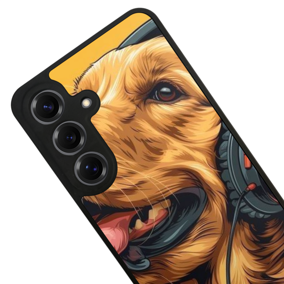 Samsung Galaxy S25 Uyumlu Golden Kopek Tasarımlı Glossy Premium Kılıf