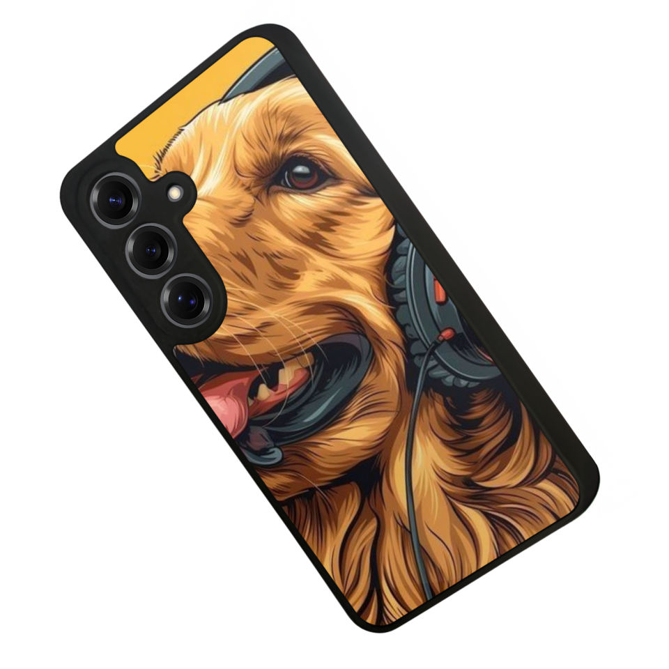 Samsung Galaxy S25 Uyumlu Golden Kopek Tasarımlı Glossy Premium Kılıf