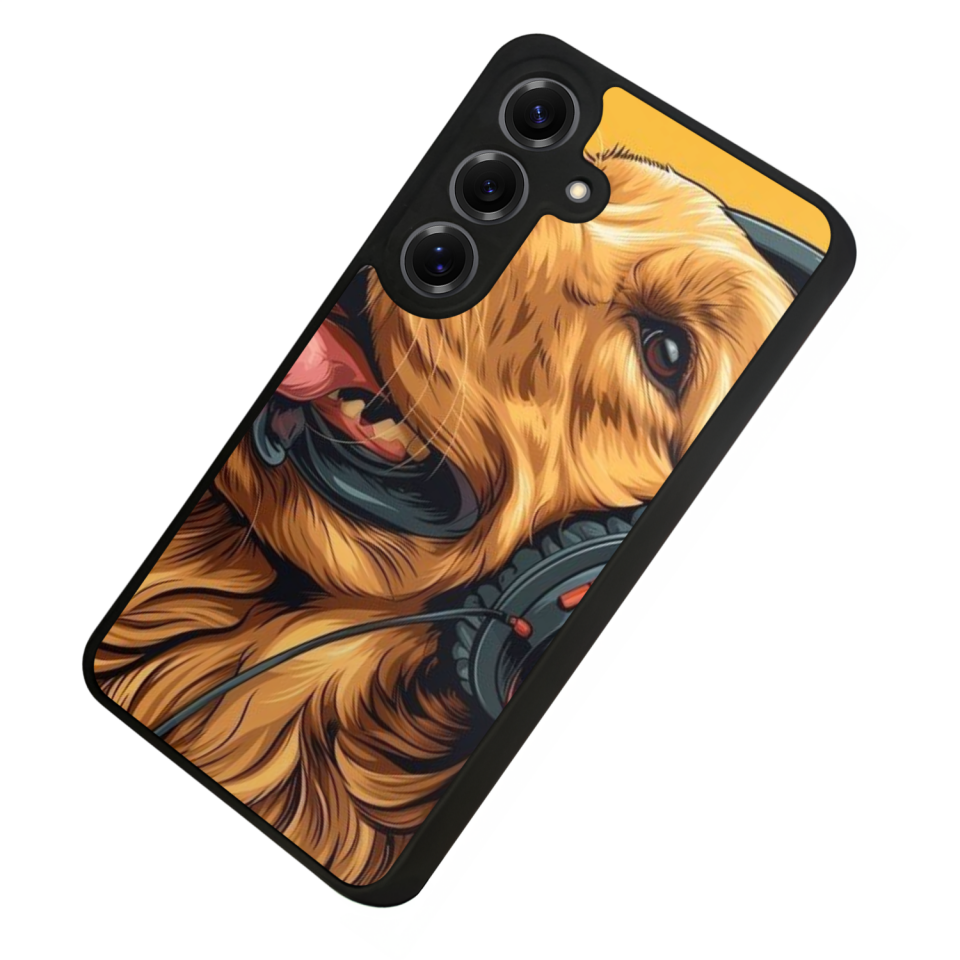 Samsung Galaxy S25 Uyumlu Golden Kopek Tasarımlı Glossy Premium Kılıf