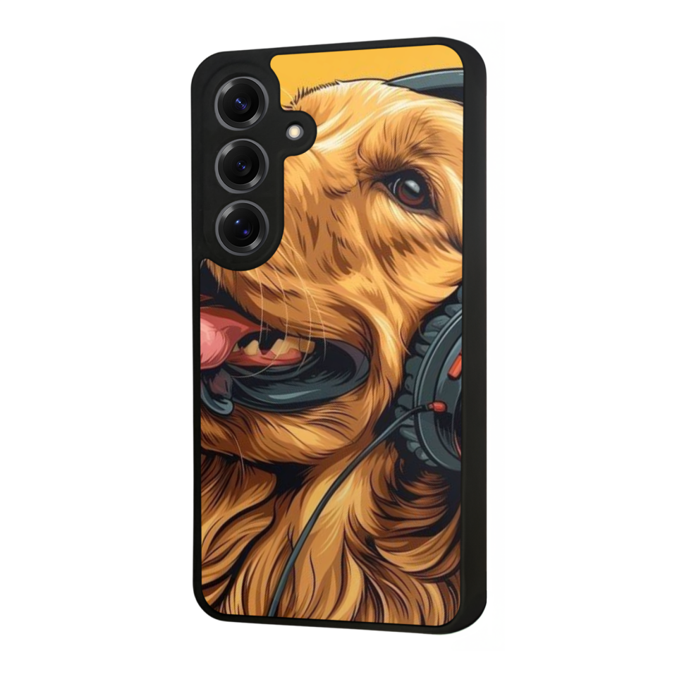 Samsung Galaxy S25 Uyumlu Golden Kopek Tasarımlı Glossy Premium Kılıf