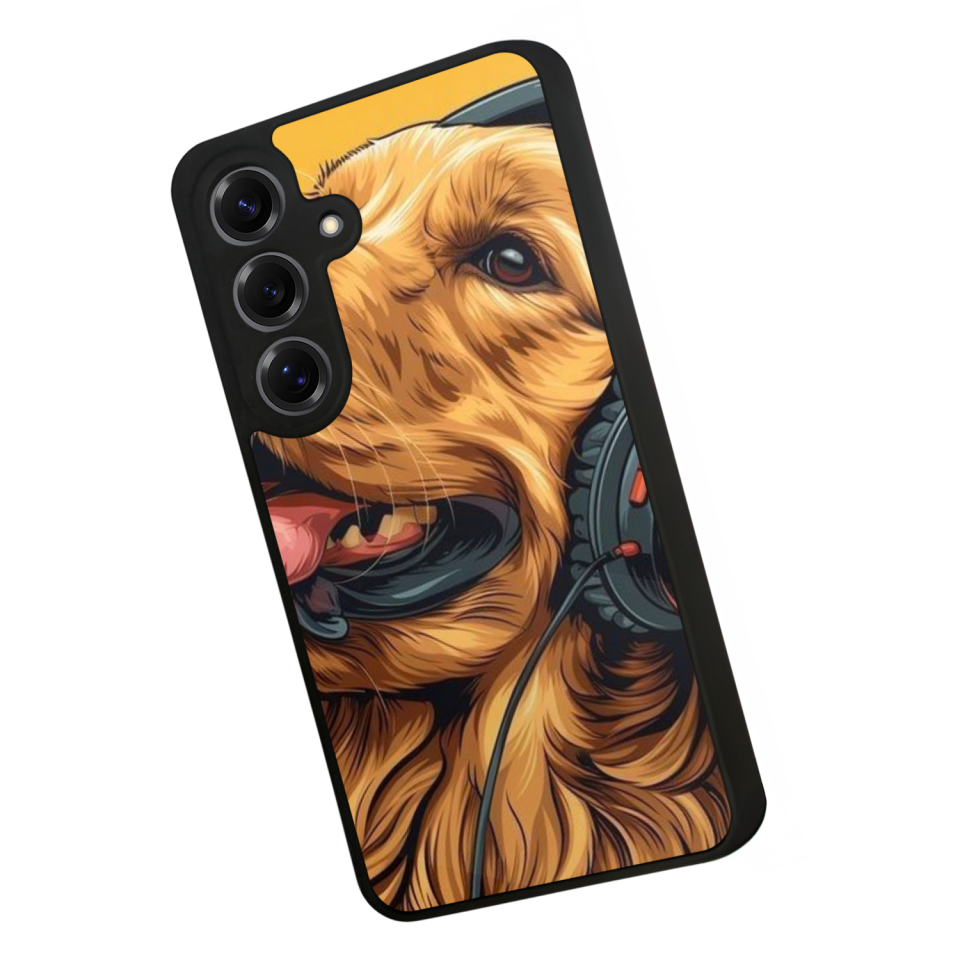 Samsung Galaxy S25 Uyumlu Golden Kopek Tasarımlı Glossy Premium Kılıf