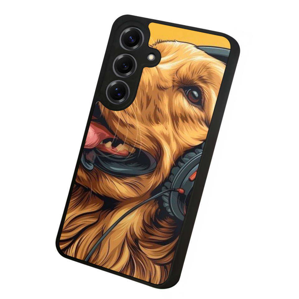 Samsung Galaxy S25 Uyumlu Golden Kopek Tasarımlı Glossy Premium Kılıf