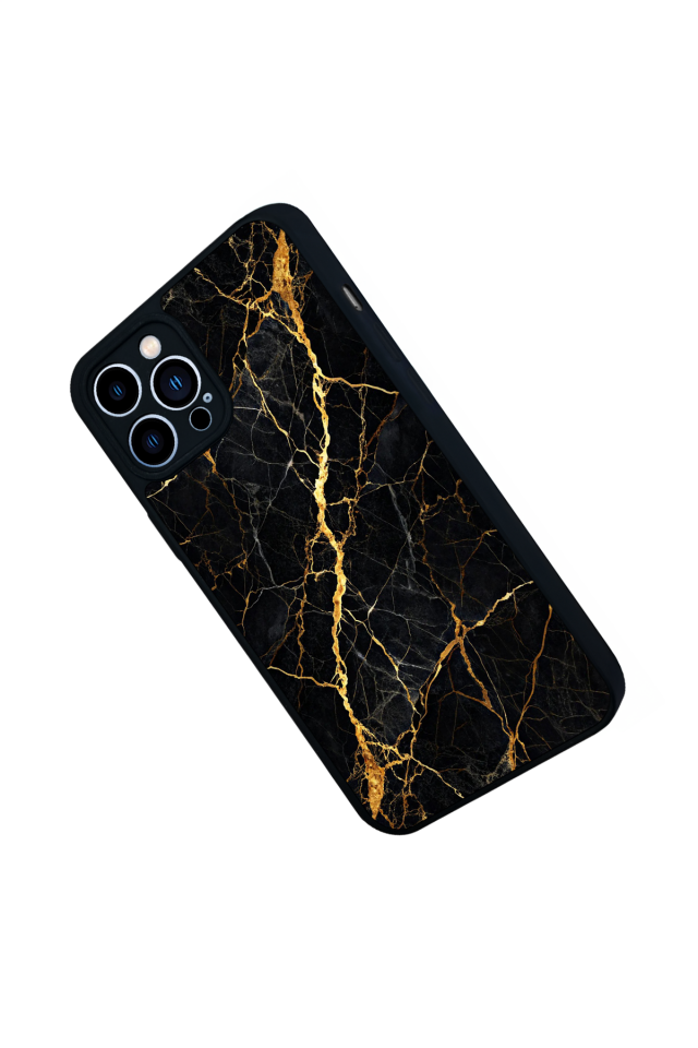 iPhone 12 Pro Max Uyumlu Mermer Marble Tasarımlı Glossy Premium Kılıf