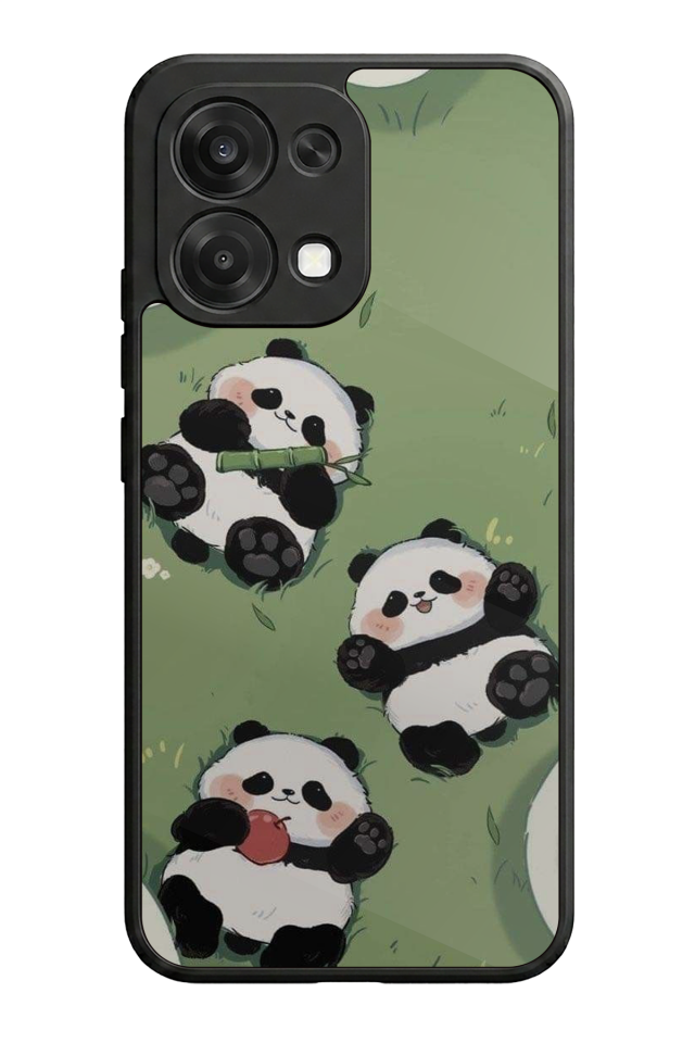 Oppo A6 Pro Uyumlu Panda Tasarımlı Glossy Premium Kılıf