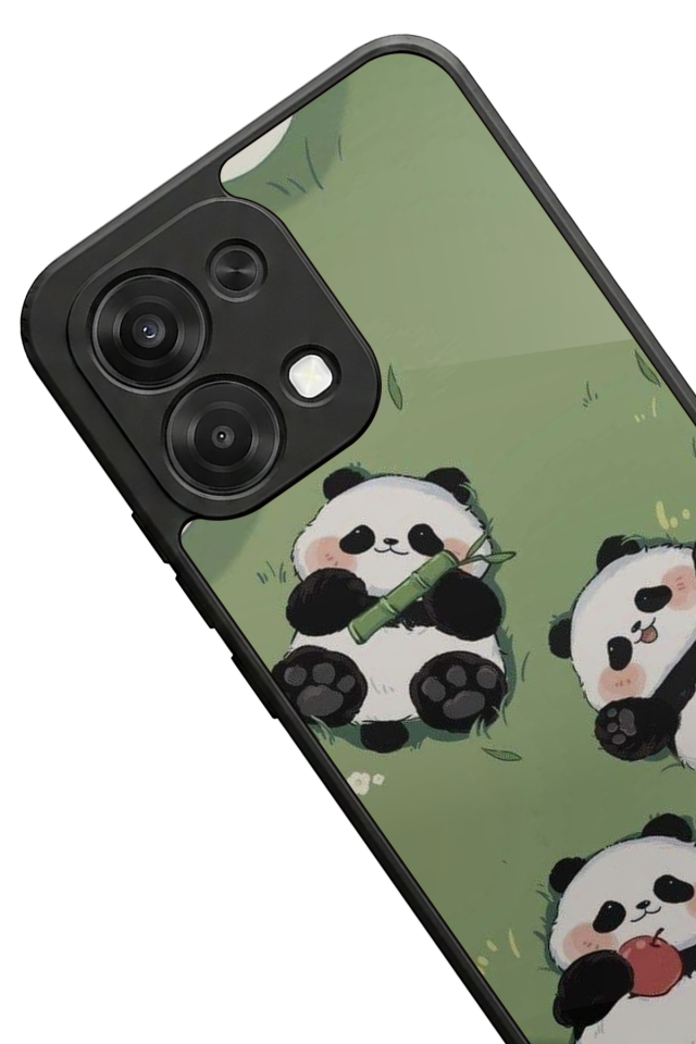 Oppo A6 Pro Uyumlu Panda Tasarımlı Glossy Premium Kılıf