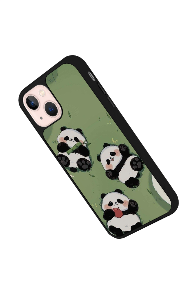 iPhone 13 Mini Uyumlu Panda Tasarımlı Glossy Premium Kılıf