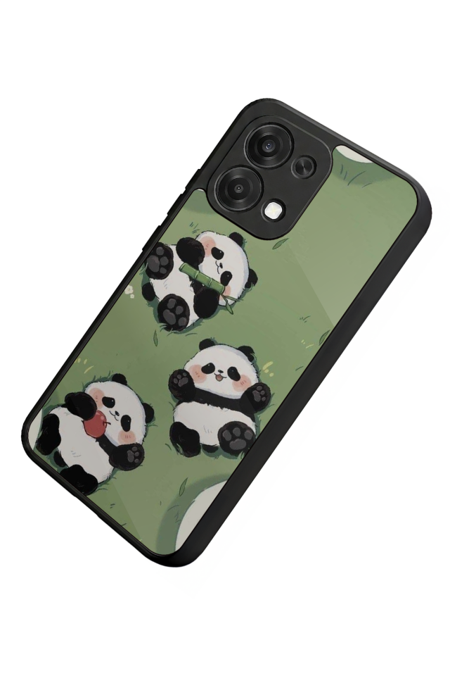 Oppo A6 Pro Uyumlu Panda Tasarımlı Glossy Premium Kılıf