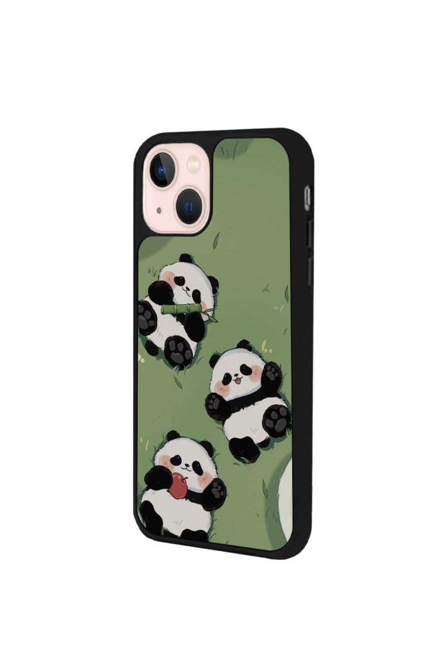 iPhone 13 Mini Uyumlu Panda Tasarımlı Glossy Premium Kılıf