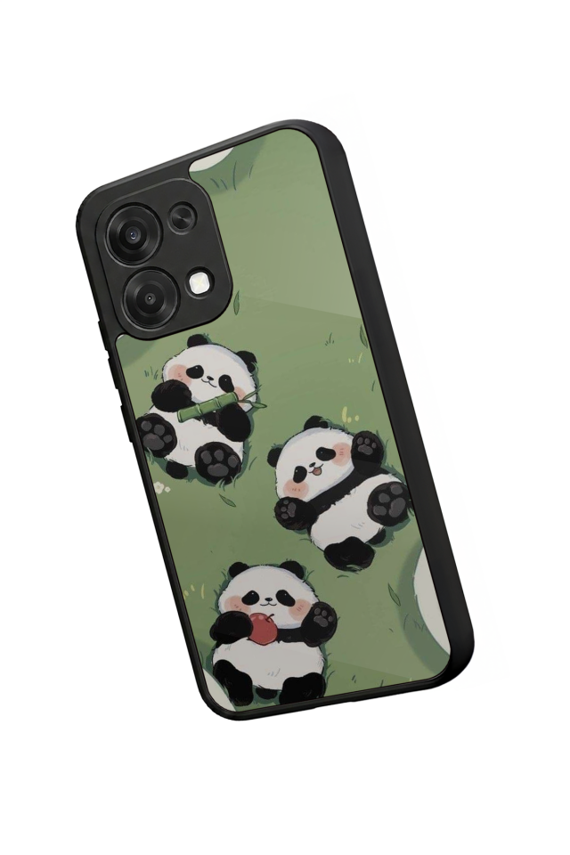 Oppo A6 Pro Uyumlu Panda Tasarımlı Glossy Premium Kılıf