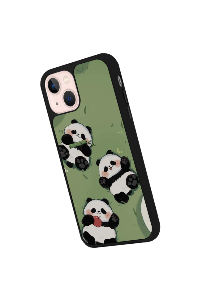 iPhone 13 Mini Uyumlu Panda Tasarımlı Glossy Premium Kılıf