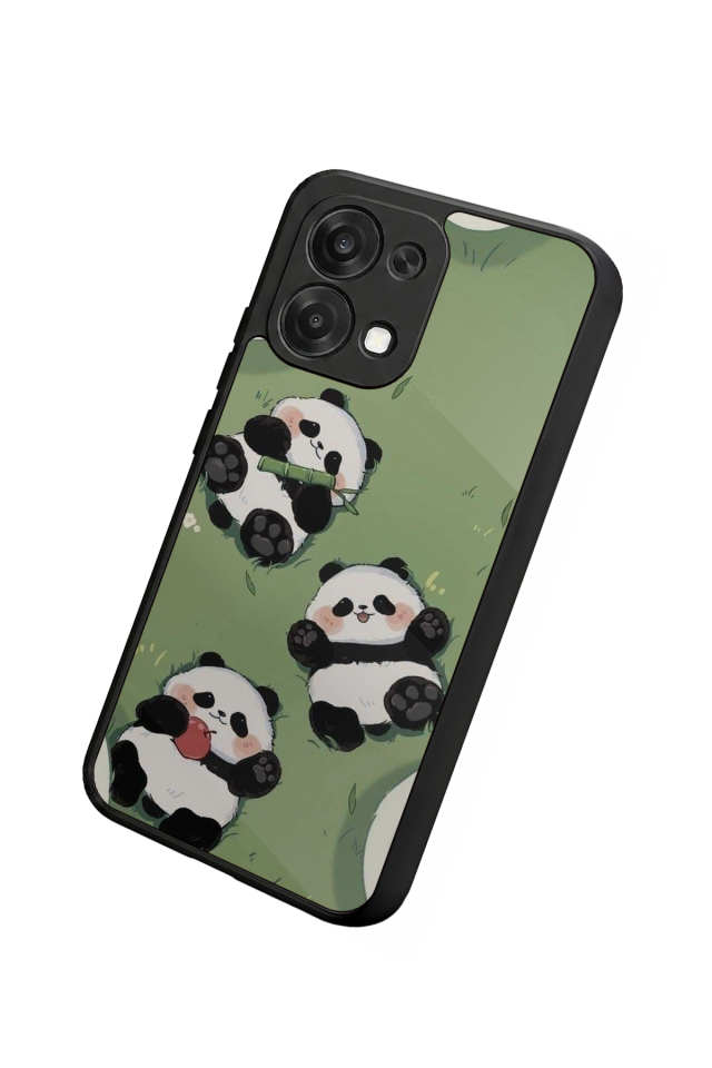 Oppo A6 Pro Uyumlu Panda Tasarımlı Glossy Premium Kılıf