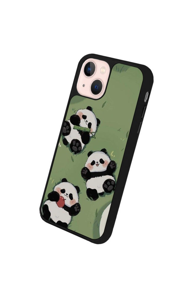 iPhone 13 Mini Uyumlu Panda Tasarımlı Glossy Premium Kılıf