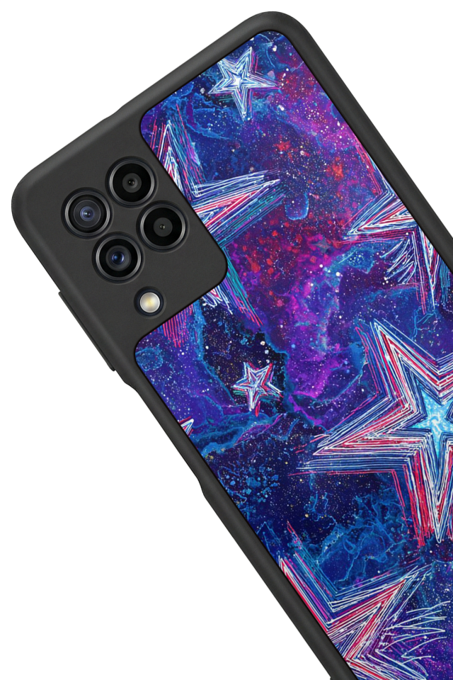 Samsung Galaxy M32 Uyumlu Retro Yildizlar Tasarımlı Glossy Premium Kılıf