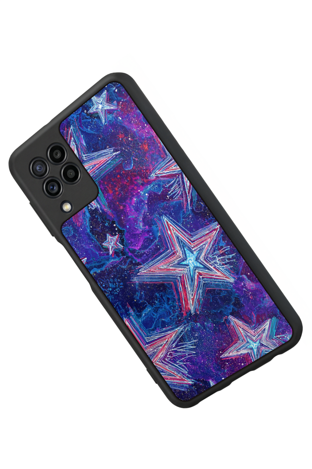 Samsung Galaxy M32 Uyumlu Retro Yildizlar Tasarımlı Glossy Premium Kılıf