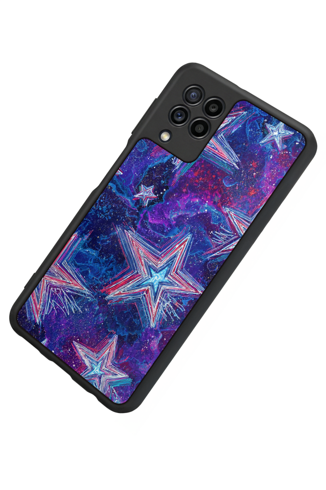 Samsung Galaxy M32 Uyumlu Retro Yildizlar Tasarımlı Glossy Premium Kılıf