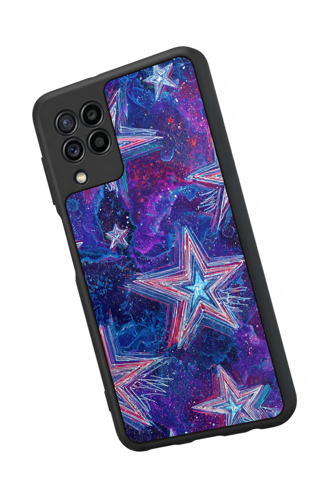 Samsung Galaxy M32 Uyumlu Retro Yildizlar Tasarımlı Glossy Premium Kılıf