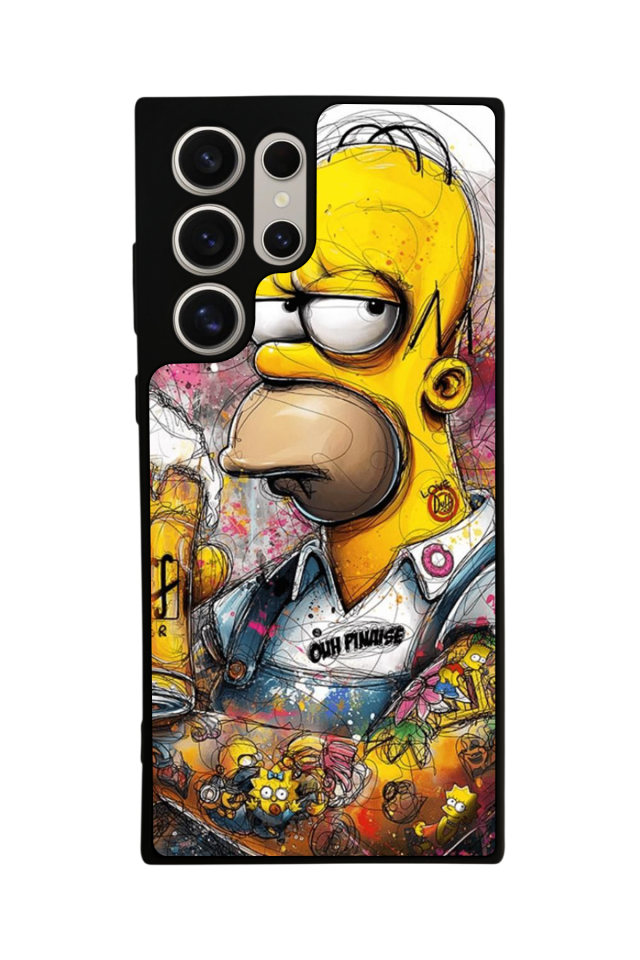 Samsung Galaxy S22 Ultra Uyumlu The Simpsons Tasarımlı Glossy Premium Kılıf