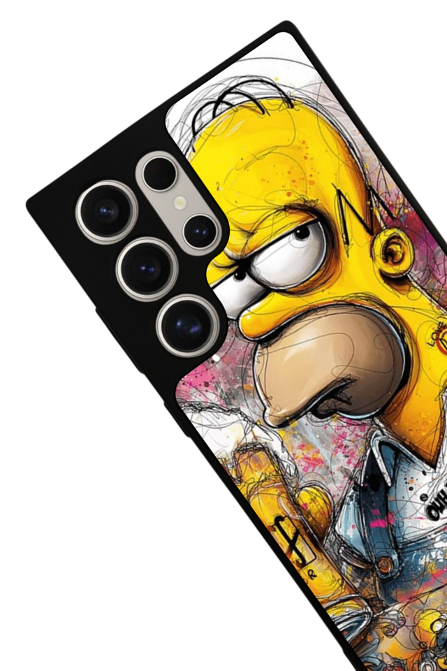 Samsung Galaxy S22 Ultra Uyumlu The Simpsons Tasarımlı Glossy Premium Kılıf