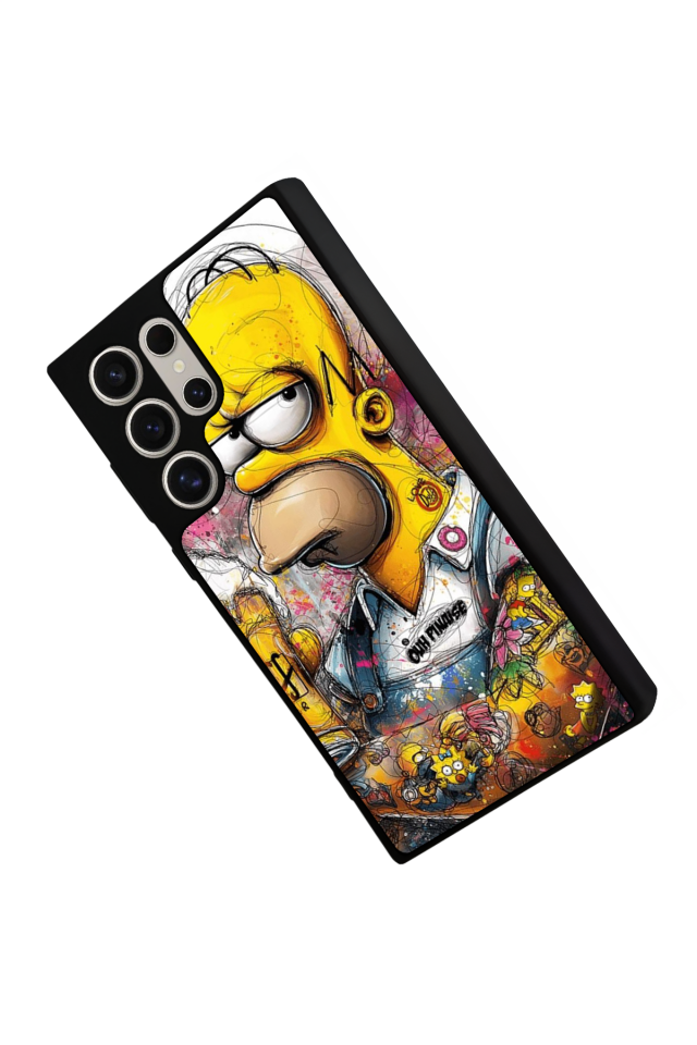 Samsung Galaxy S22 Ultra Uyumlu The Simpsons Tasarımlı Glossy Premium Kılıf