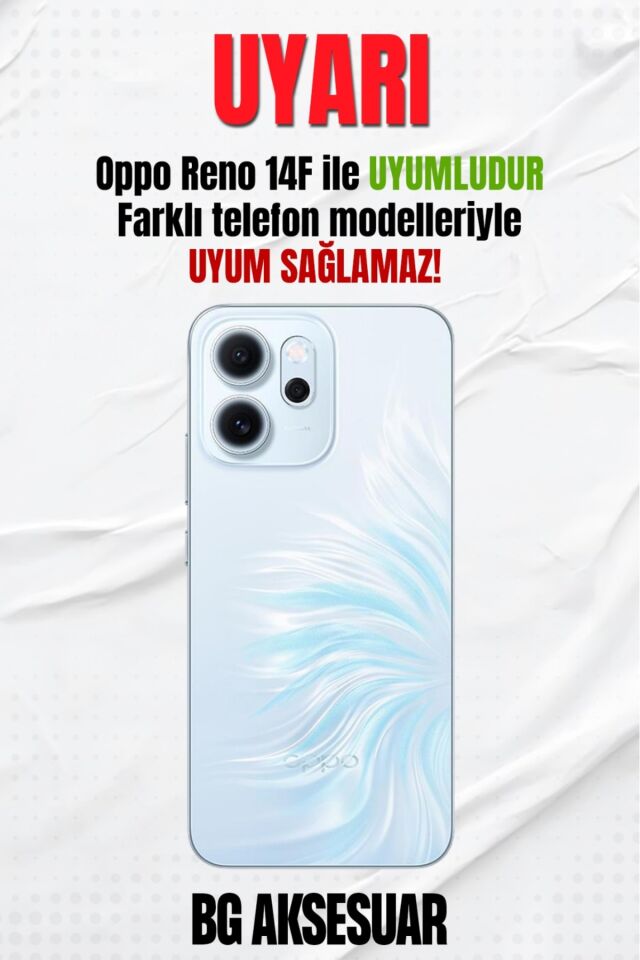 Oppo Reno 14F Uyumlu Kılıf – Yumuşak Silikon, Koruyucu, Şok Emici Kapak