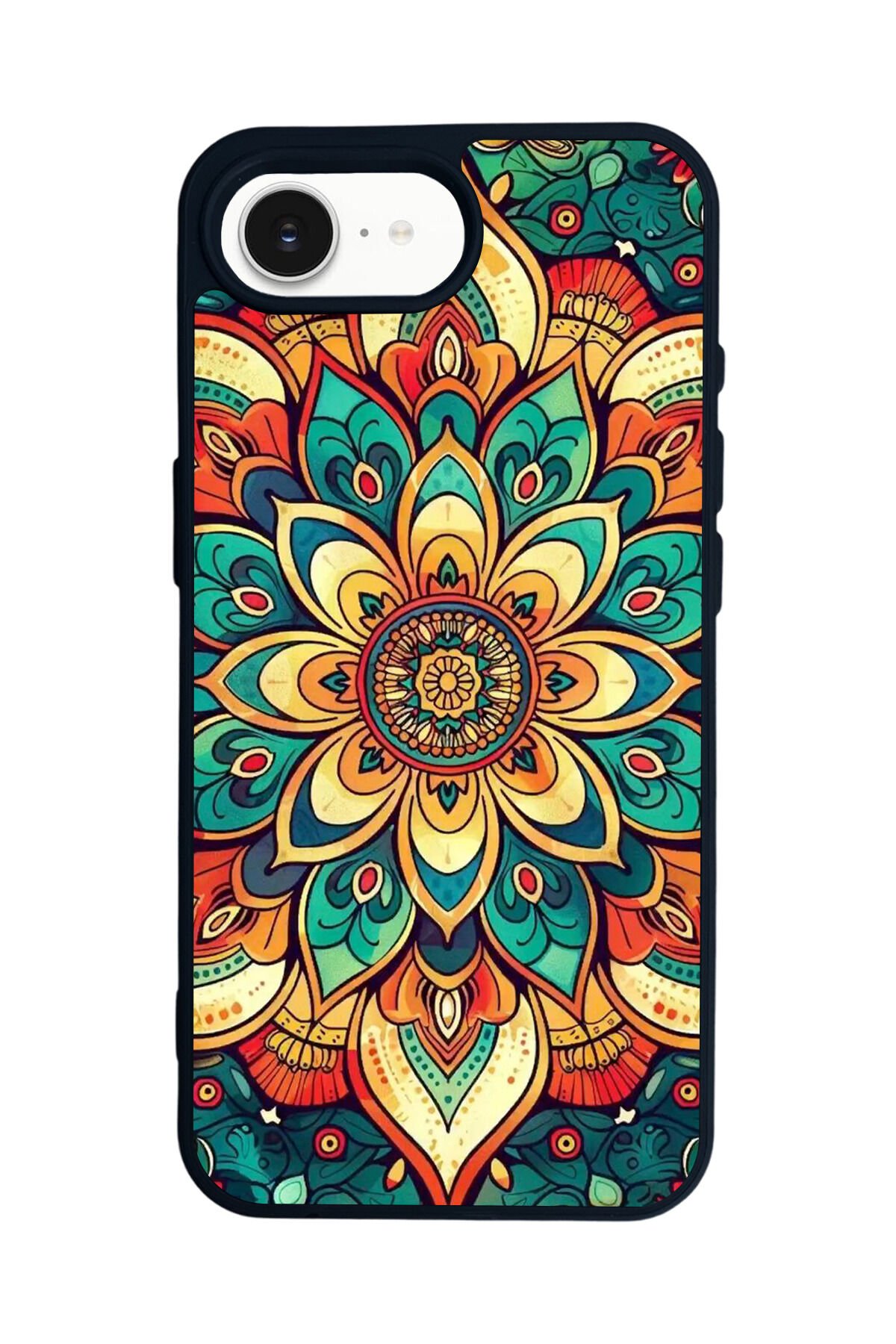 iPhone 16E Uyumlu Mandala Tasarımlı Glossy Premium Kılıf