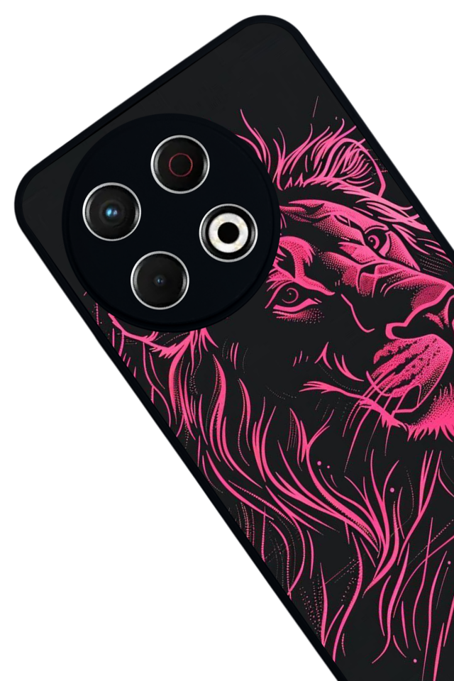 Tecno Spark 30 Pro Uyumlu Aslan Tasarımlı Glossy Premium Kılıf